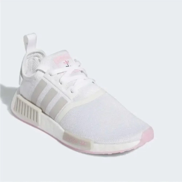WOMENS ADIDAS NMD R1 WHITE/GREY/ PINK RUNNING SHOES SIZE 6 - Picture 3 of 16